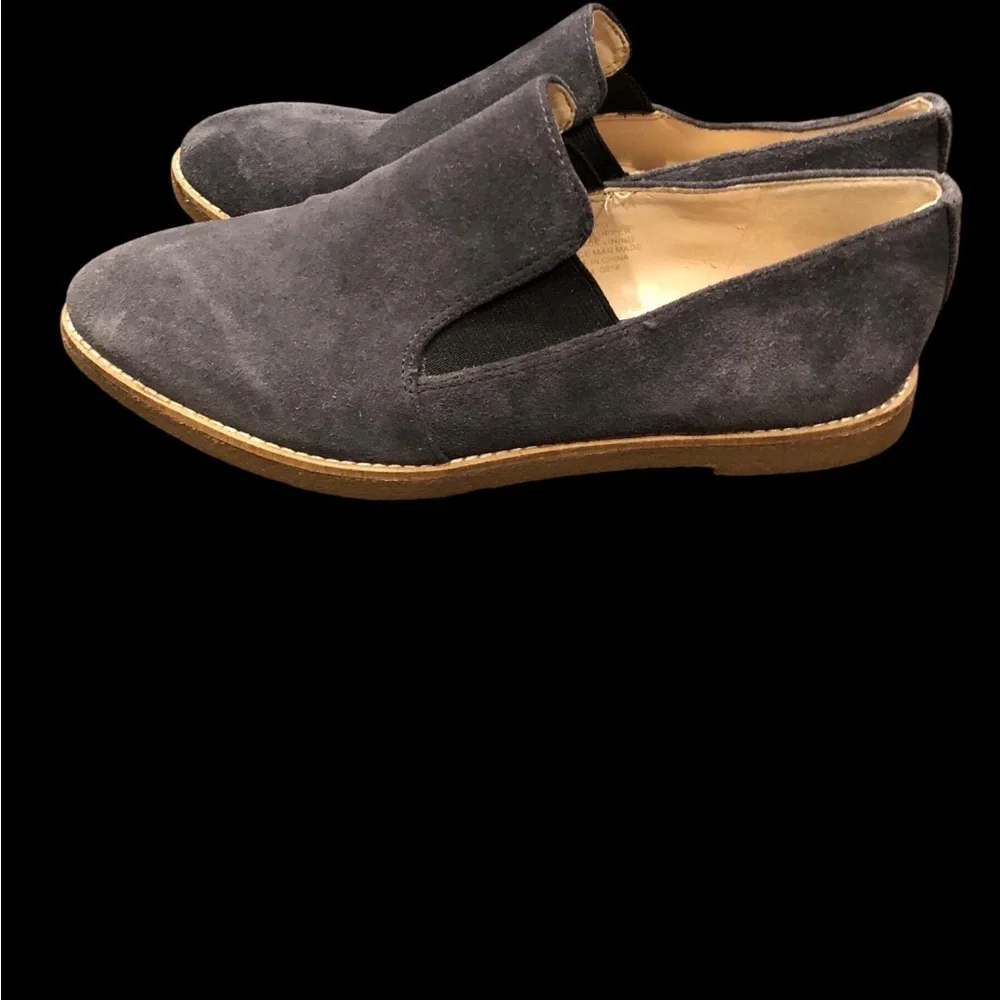 Nine West 7 M Womens Gray Suede Quinko Slip-on Flats‎